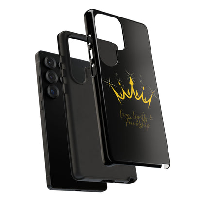 Phone Case, Black & Gold Crown - Love, Loyalty & Friendship