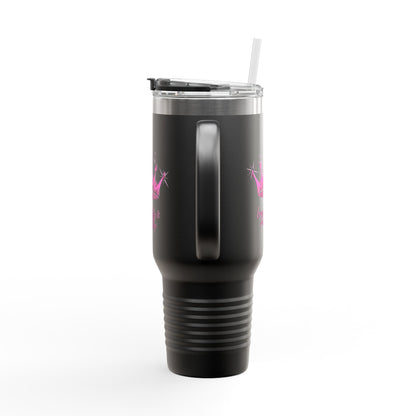 Queen Crown Pink & Burgundy - 40oz Insulated Travel Mug
