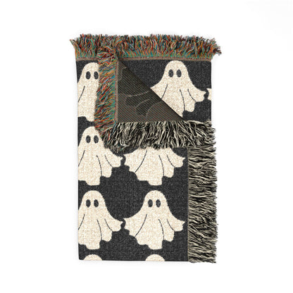 Ghost Checkered Pattern Woven Blanket