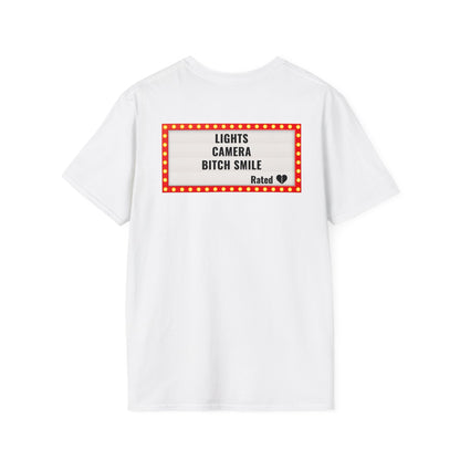 Lights Camera Bitch Smile -  T-Shirt