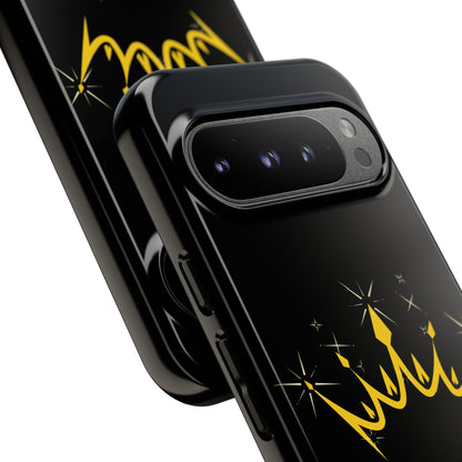 Phone Case, Black & Gold Crown - Love, Loyalty & Friendship