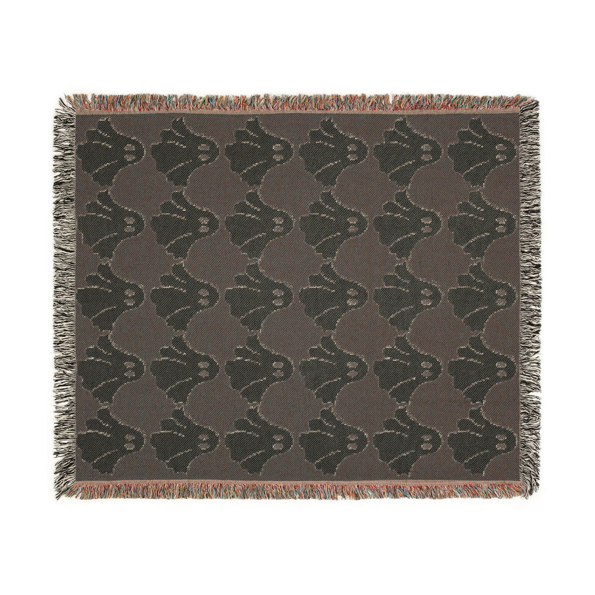 Ghost Checkered Pattern Woven Blanket