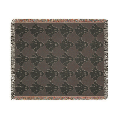 Ghost Checkered Pattern Woven Blanket