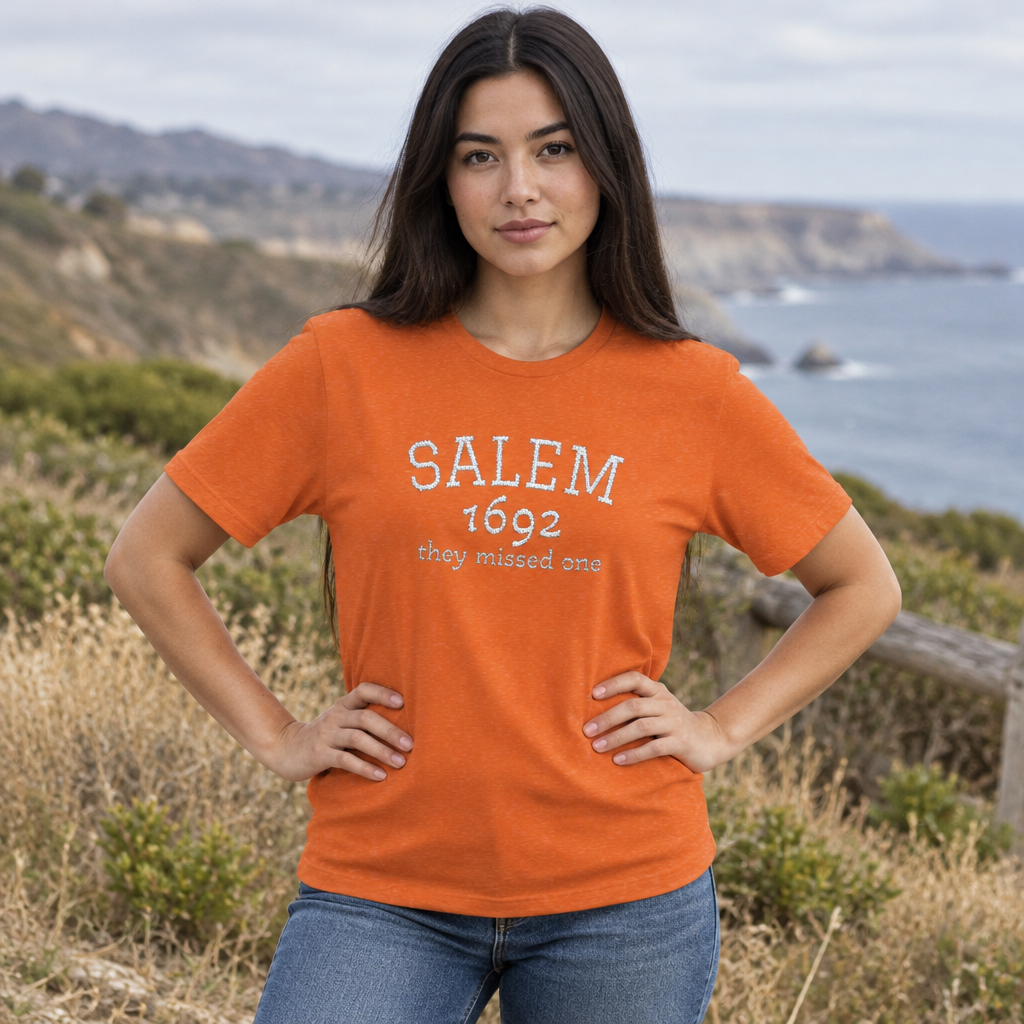Salem 1692 Embroidered Shirt, They Missed One Witch T-Shirt, Vintage Halloween Tee