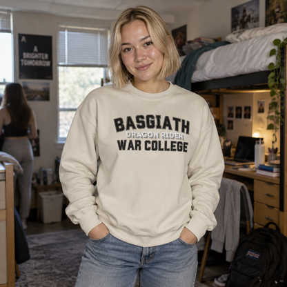 Dragon Rider Basglath War College Wingleader Collegiate Crewneck Sweatshirt with Front and Back Print