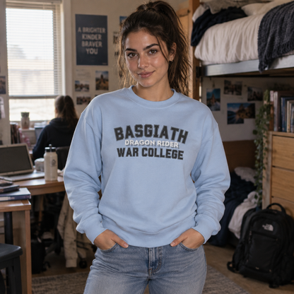 Dragon Rider Basglath War College Wingleader Collegiate Crewneck Sweatshirt with Front and Back Print