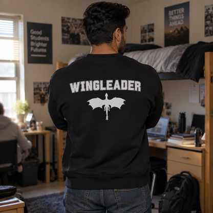 Dragon Rider War College Wingleader Crewneck Sweatshirt Print on Front and Back