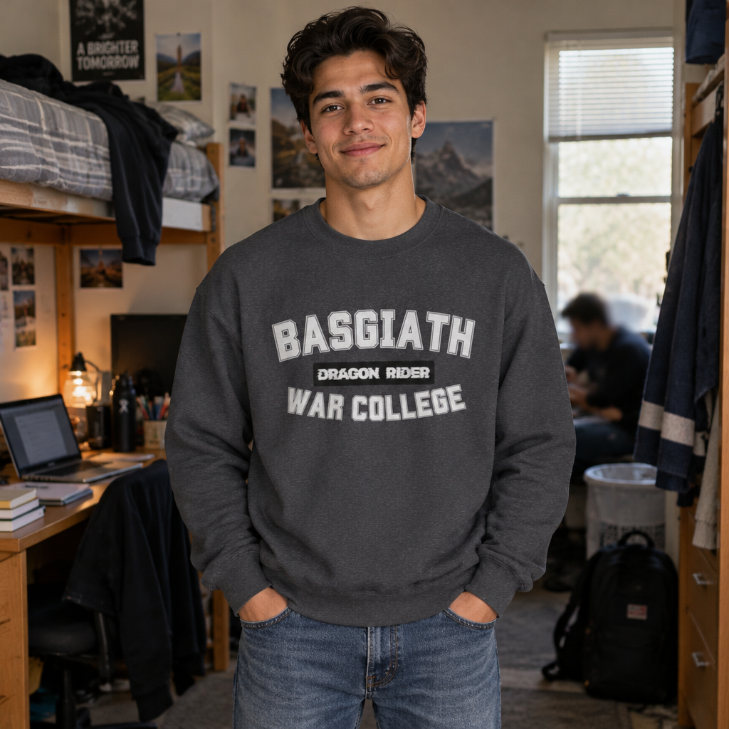 Dragon Rider War College Wingleader Crewneck Sweatshirt Print on Front and Back