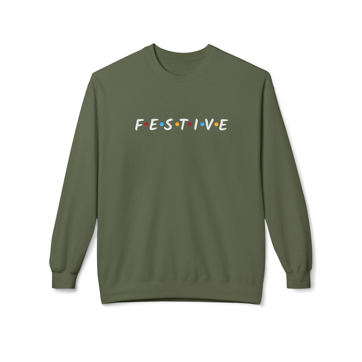 Festive Thanksgiving or Christmas Sweatshirt, Minimalist Holiday Crewneck with Colorful Lettering, Unisex Fit