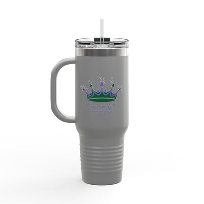 Queen Crown Purple & Green - 40oz Insulated Travel Mug