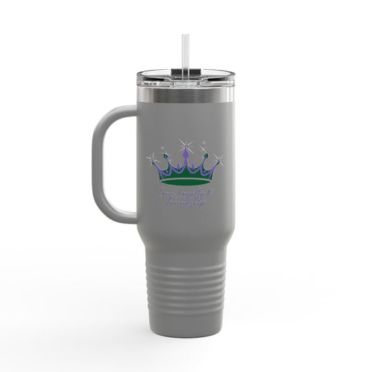 Queen Crown Purple & Green - 40oz Insulated Travel Mug