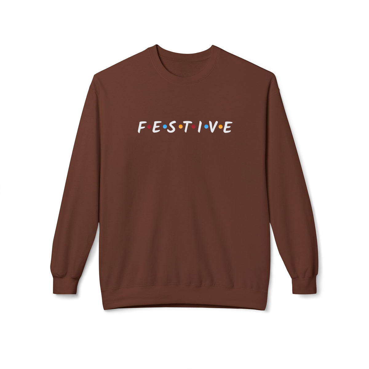 Festive Thanksgiving or Christmas Sweatshirt, Minimalist Holiday Crewneck with Colorful Lettering, Unisex Fit