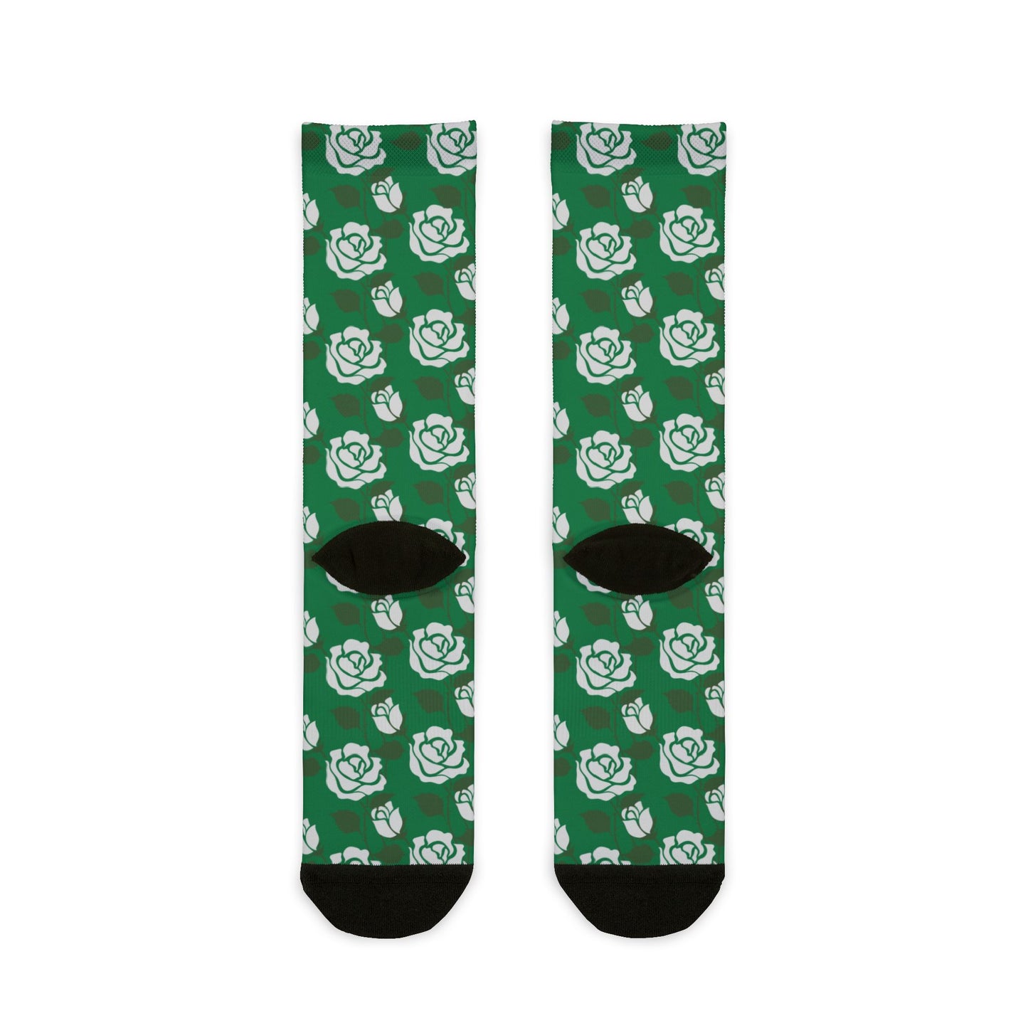 Crew Socks - Dark Green Floral Patterned | Fun Fashion Accessories