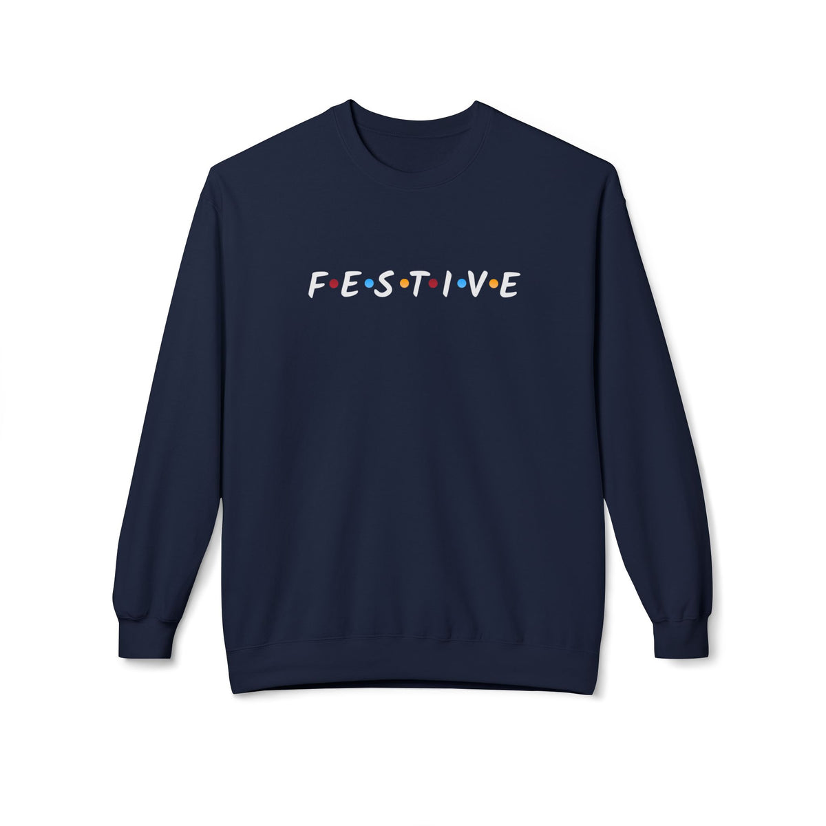 Festive Thanksgiving or Christmas Sweatshirt, Minimalist Holiday Crewneck with Colorful Lettering, Unisex Fit