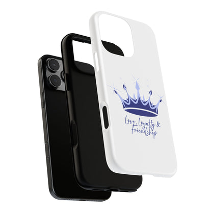 Phone Case, Navy & Silver Crown - Love, Loyalty & Friendship