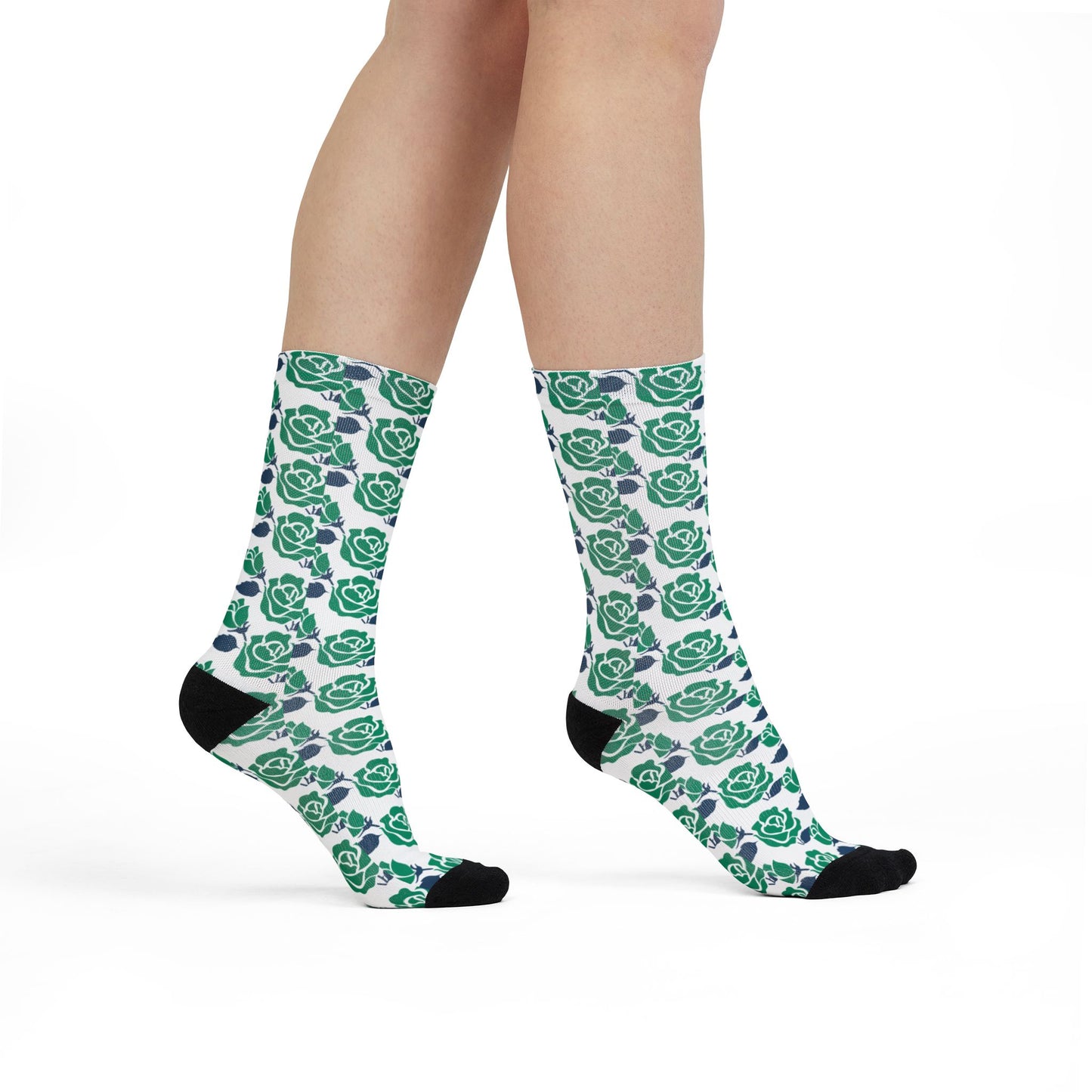 Crew Socks - White Floral Patterned | Fun Fashion Accessories