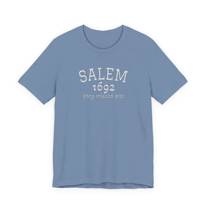 Salem 1692 Embroidered Shirt, They Missed One Witch T-Shirt, Vintage Halloween Tee