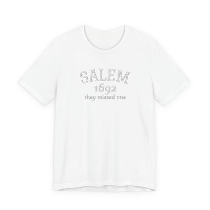 Salem 1692 Embroidered Shirt, They Missed One Witch T-Shirt, Vintage Halloween Tee