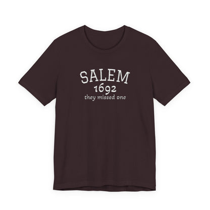 Salem 1692 Embroidered Shirt, They Missed One Witch T-Shirt, Vintage Halloween Tee