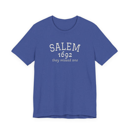 Salem 1692 Embroidered Shirt, They Missed One Witch T-Shirt, Vintage Halloween Tee