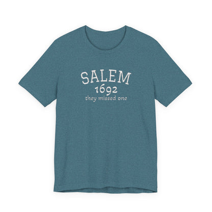 Salem 1692 Embroidered Shirt, They Missed One Witch T-Shirt, Vintage Halloween Tee