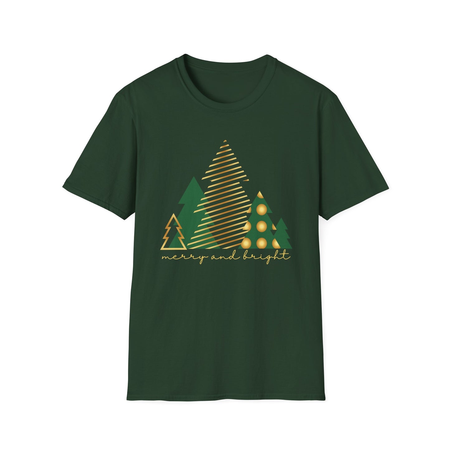 Gold & Green Merry & Bright T-Shirt