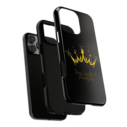 Phone Case, Black & Gold Crown - Love, Loyalty & Friendship