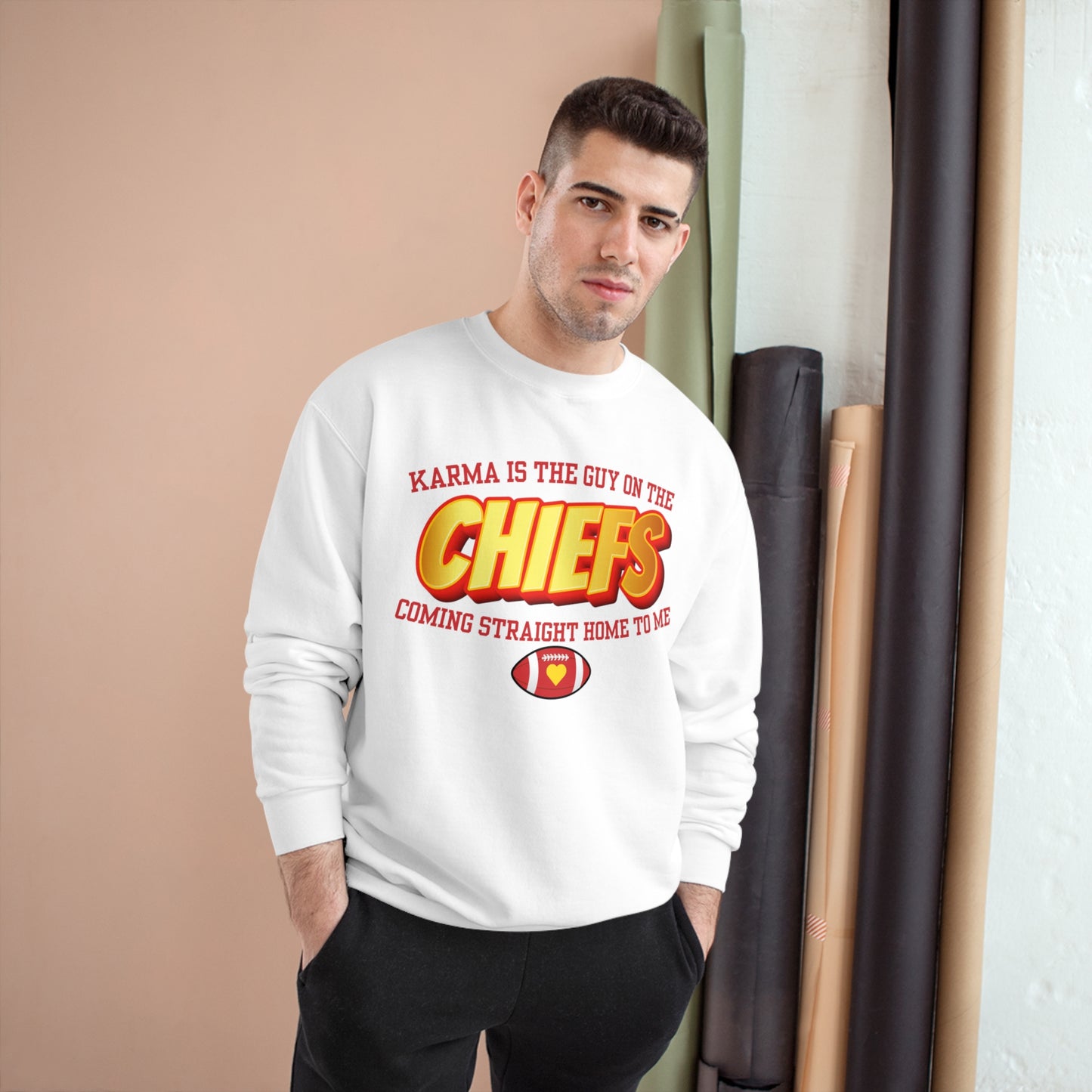 Karma Is the Guy On The Chiefs Champion Sweatshirt