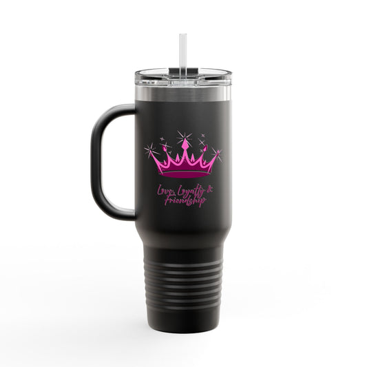 Queen Crown Pink & Burgundy - 40oz Insulated Travel Mug