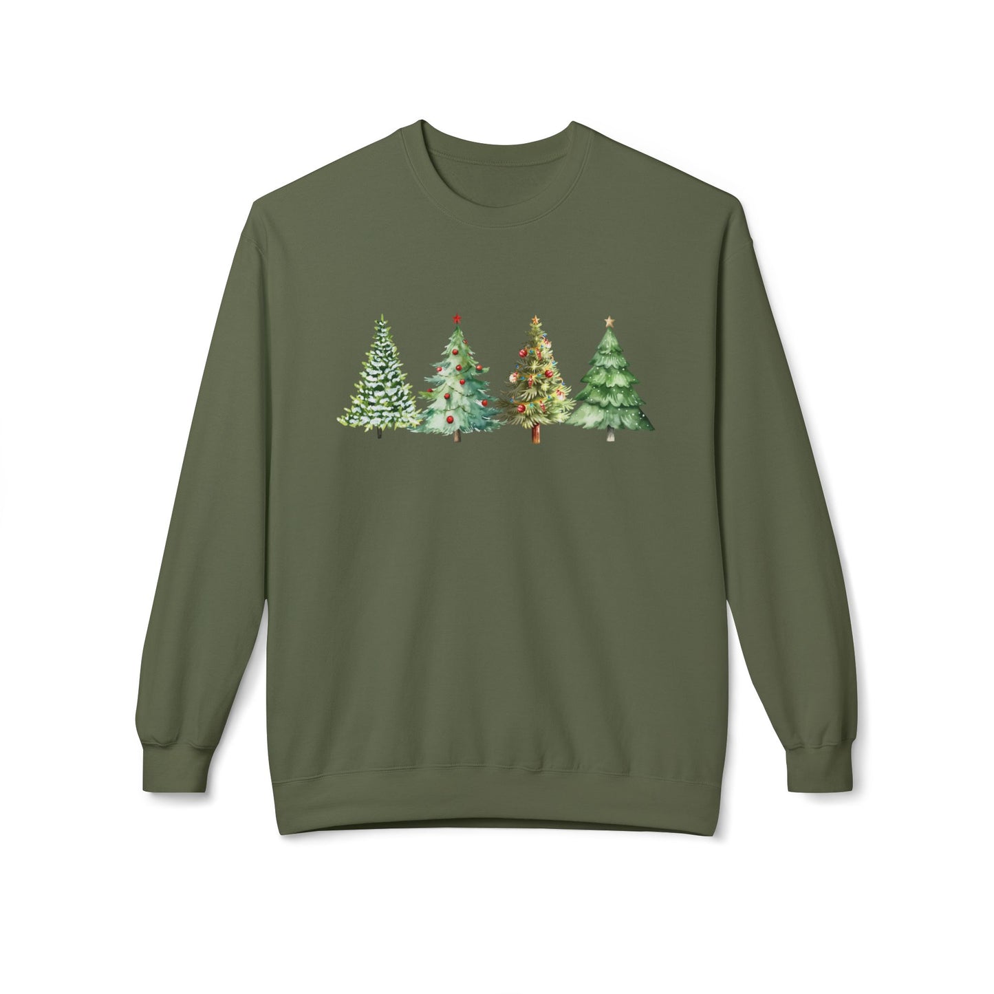 Christmas Trees Unisex Midweight Softstyle Fleece Crewneck Sweatshirt