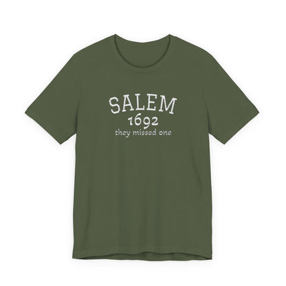 Salem 1692 Embroidered Shirt, They Missed One Witch T-Shirt, Vintage Halloween Tee