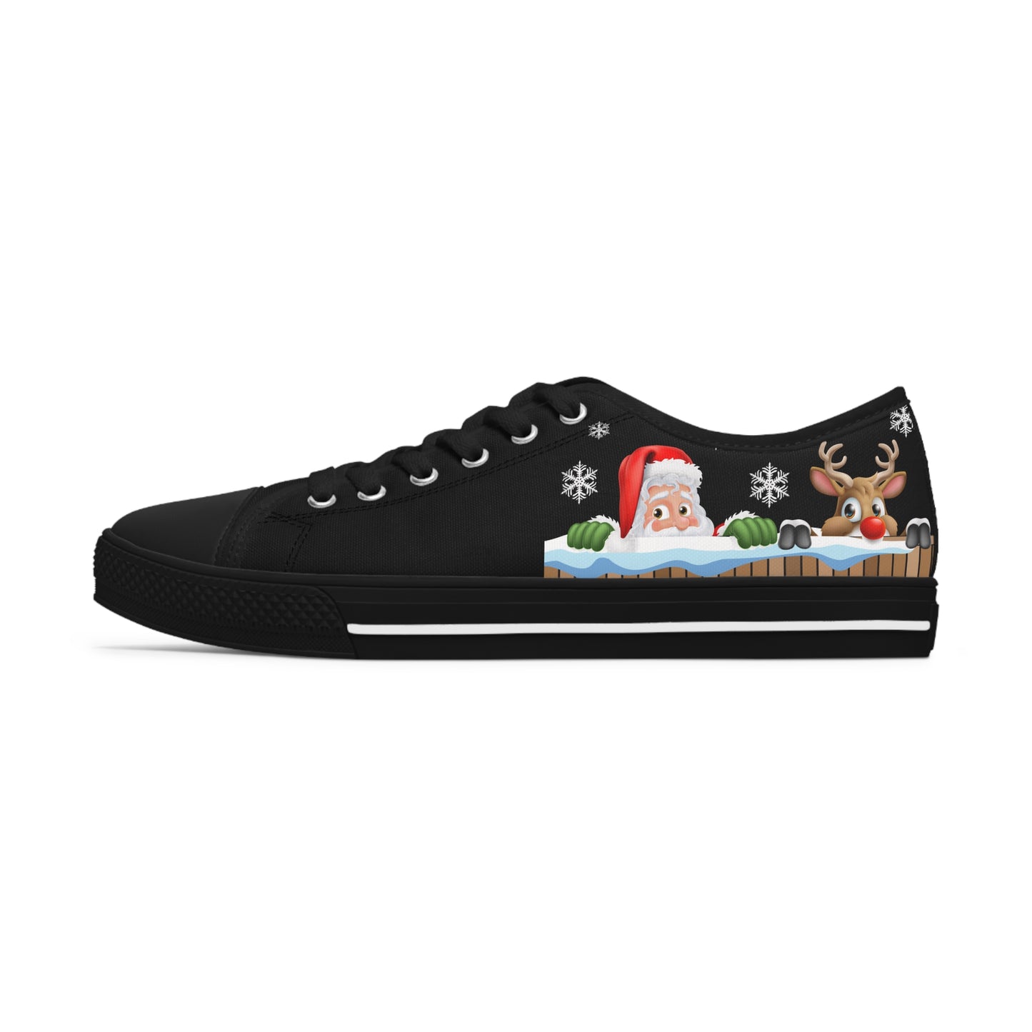 Santa and Reindeer Women's Low Top Sneakers