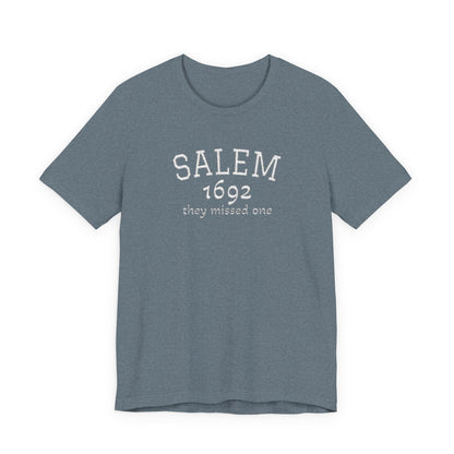 Salem 1692 Embroidered Shirt, They Missed One Witch T-Shirt, Vintage Halloween Tee