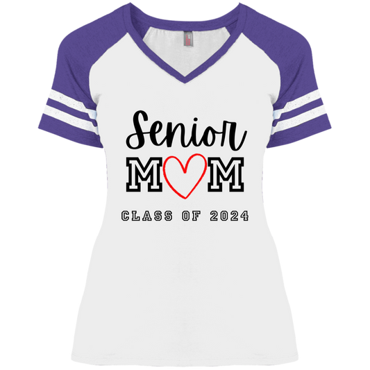 Senior Mom -  Ladies' Game V-Neck T-Shirt