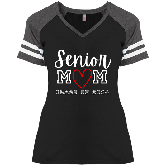 Senior Mom - Ladies' Game V-Neck T-Shirt