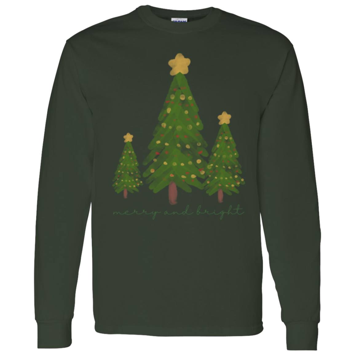 Merry & Bright Watercolor Long Sleeve