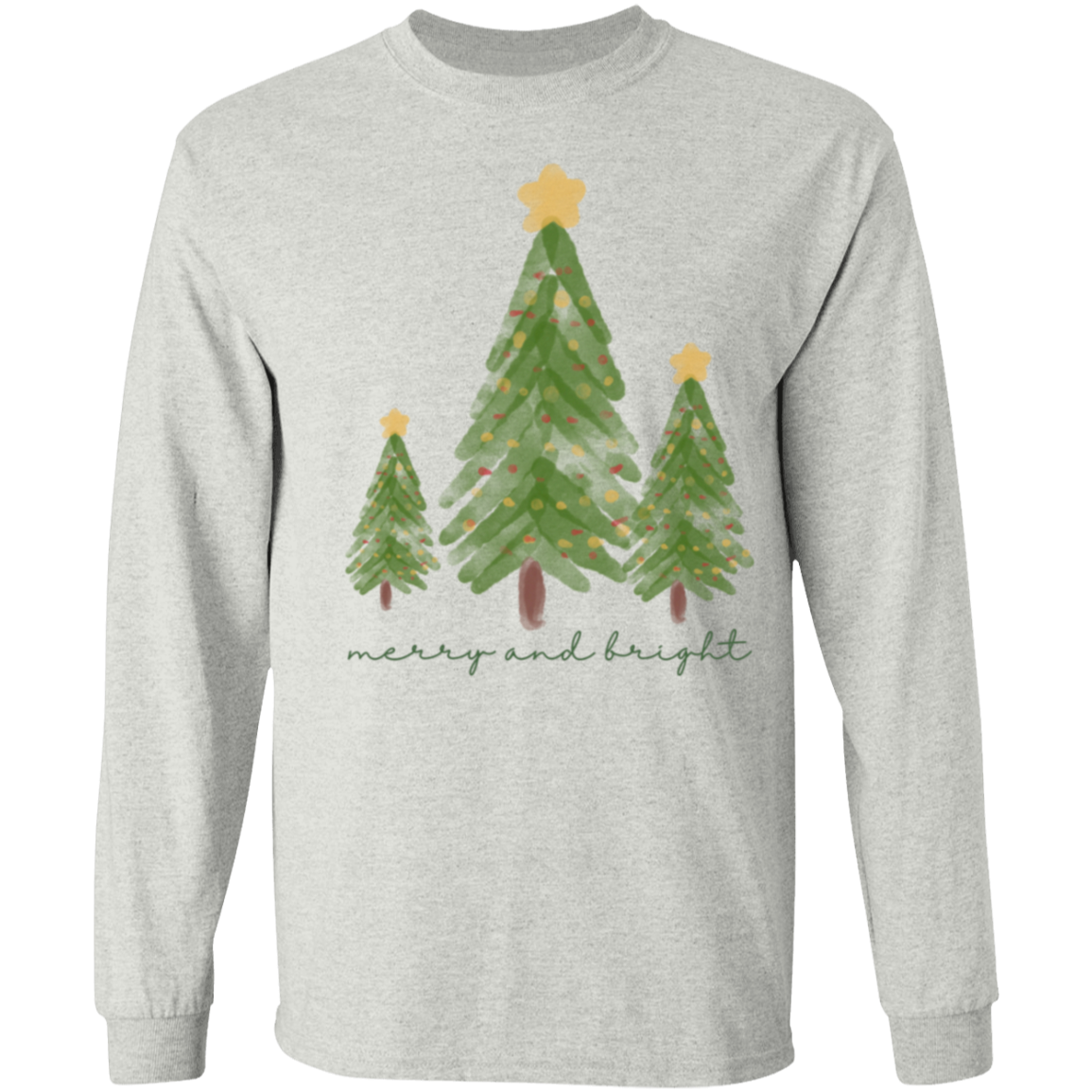 Merry & Bright Watercolor Long Sleeve