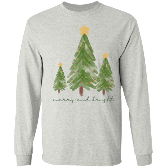 Merry & Bright Watercolor Long Sleeve