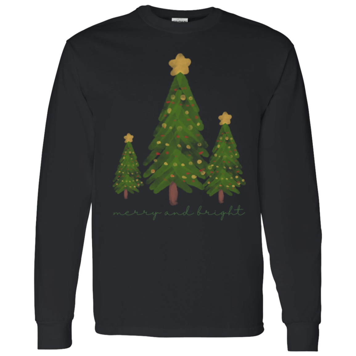 Merry & Bright Watercolor Long Sleeve