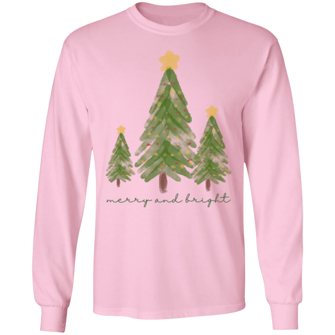 Merry & Bright Watercolor Long Sleeve