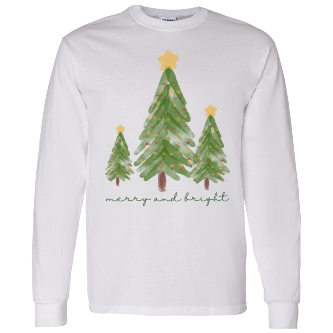 Merry & Bright Watercolor Long Sleeve