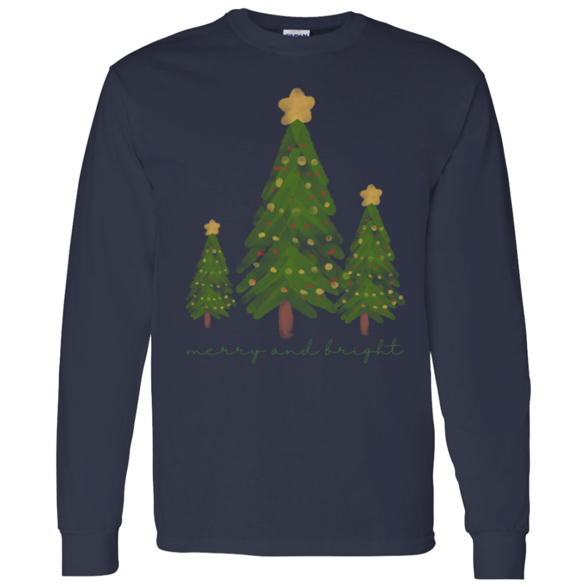 Merry & Bright Watercolor Long Sleeve