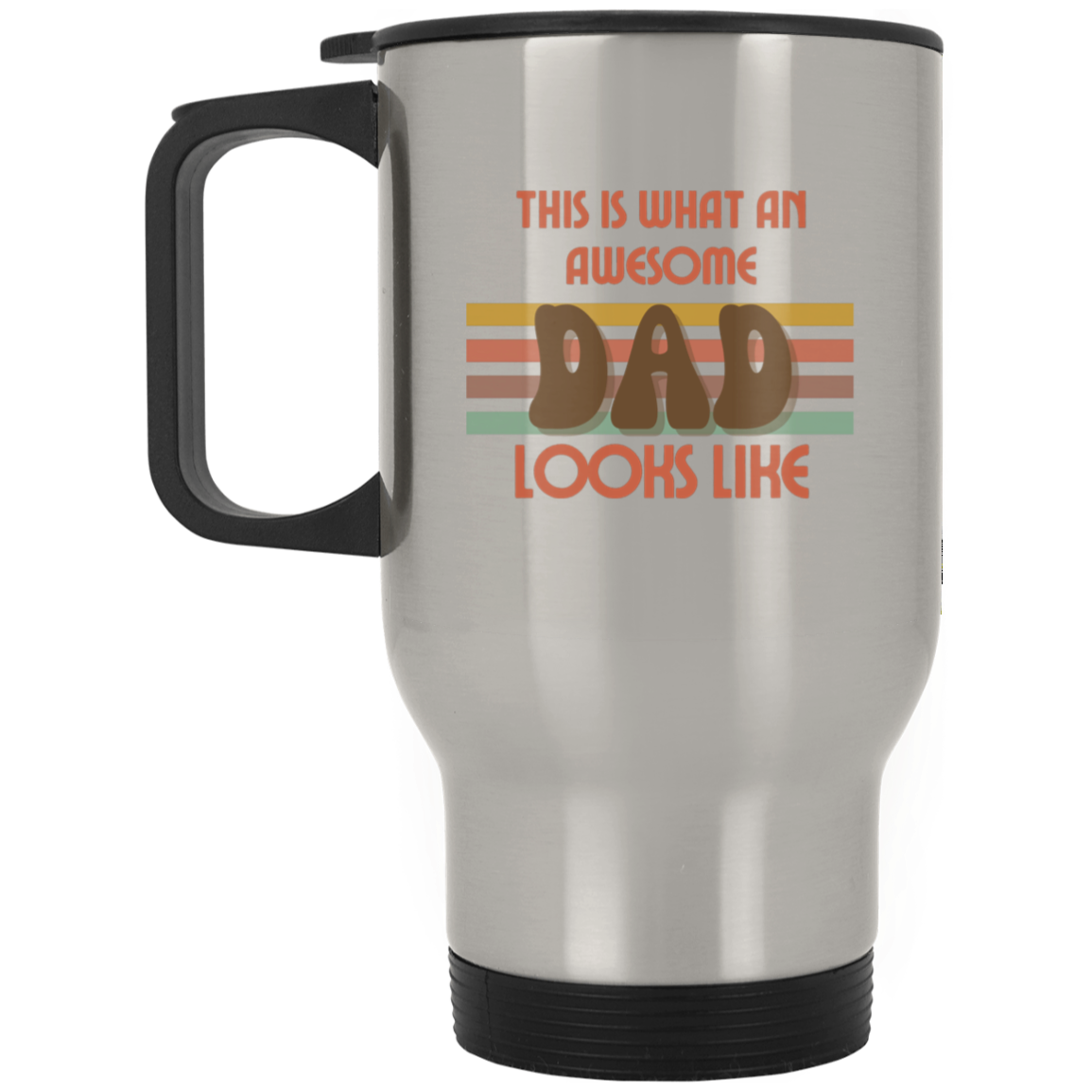 Awesome Dad - Silver Stainless Travel Mug