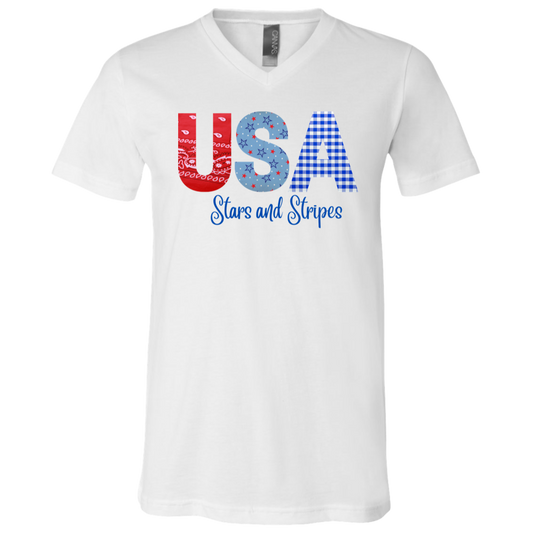 Stars and Stripes Women - V-Neck T-Shirt