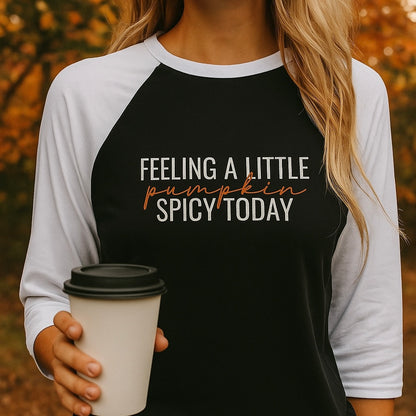 Pumpkin Spicy Vibes - 3/4 Sleeve Baseball T-Shirt