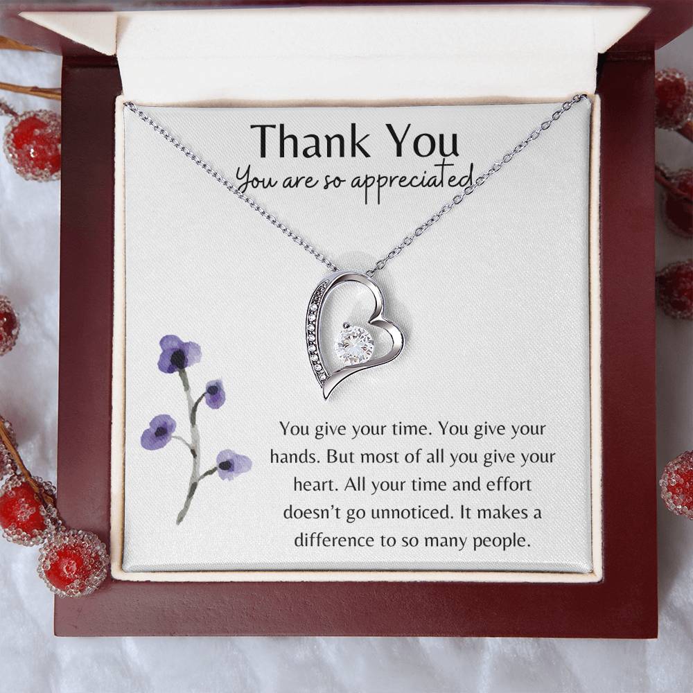 Thank you - You Give Your Heart Necklace