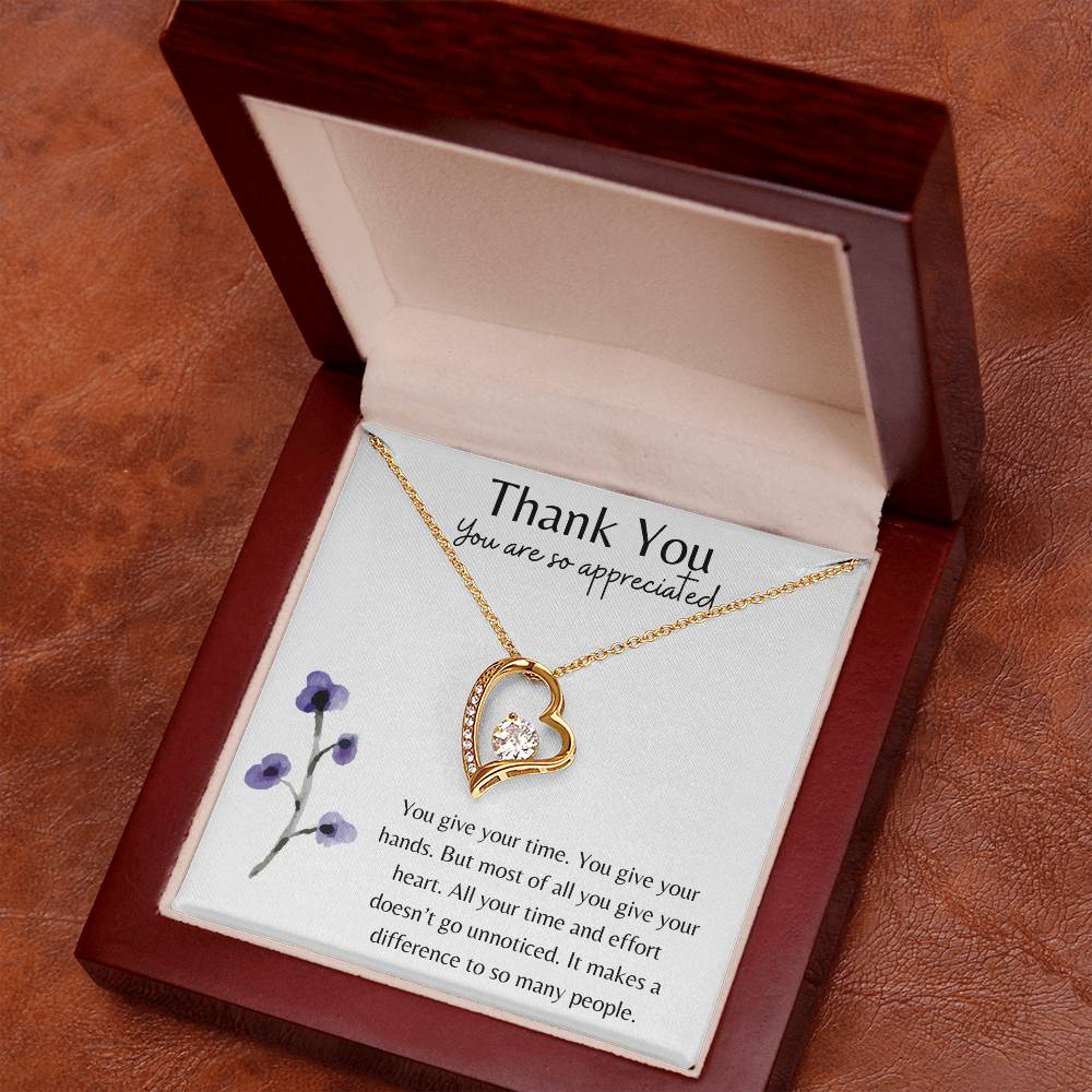 Thank you - You Give Your Heart Necklace