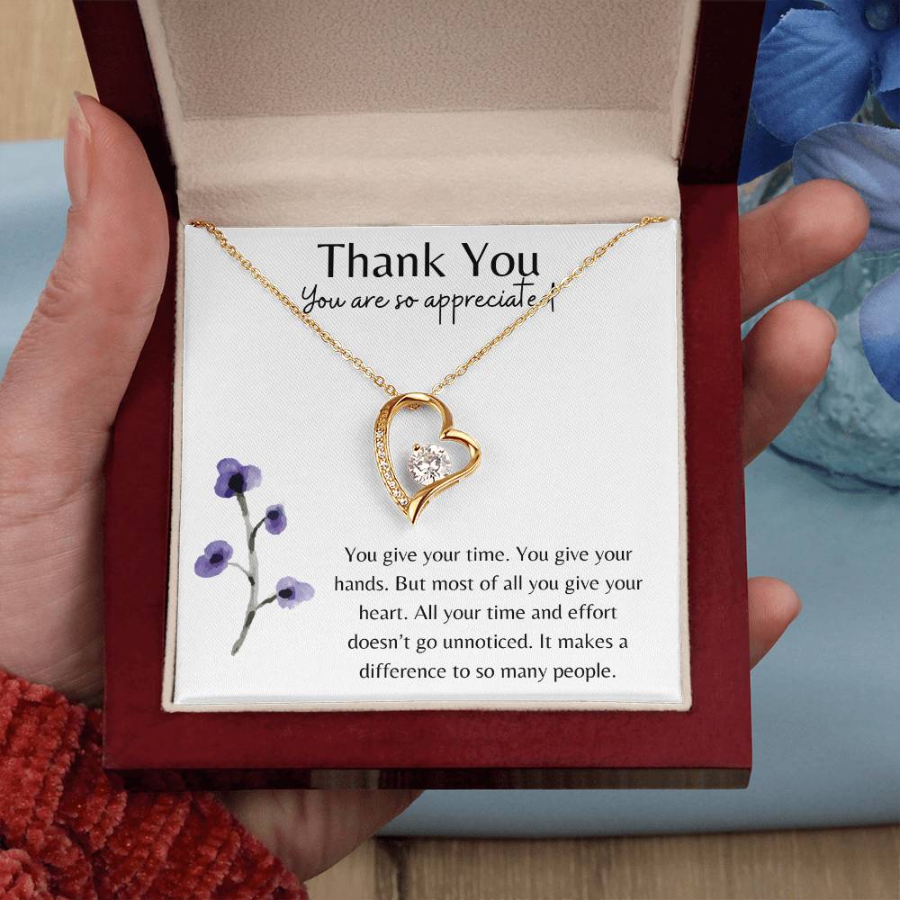 Thank you - You Give Your Heart Necklace