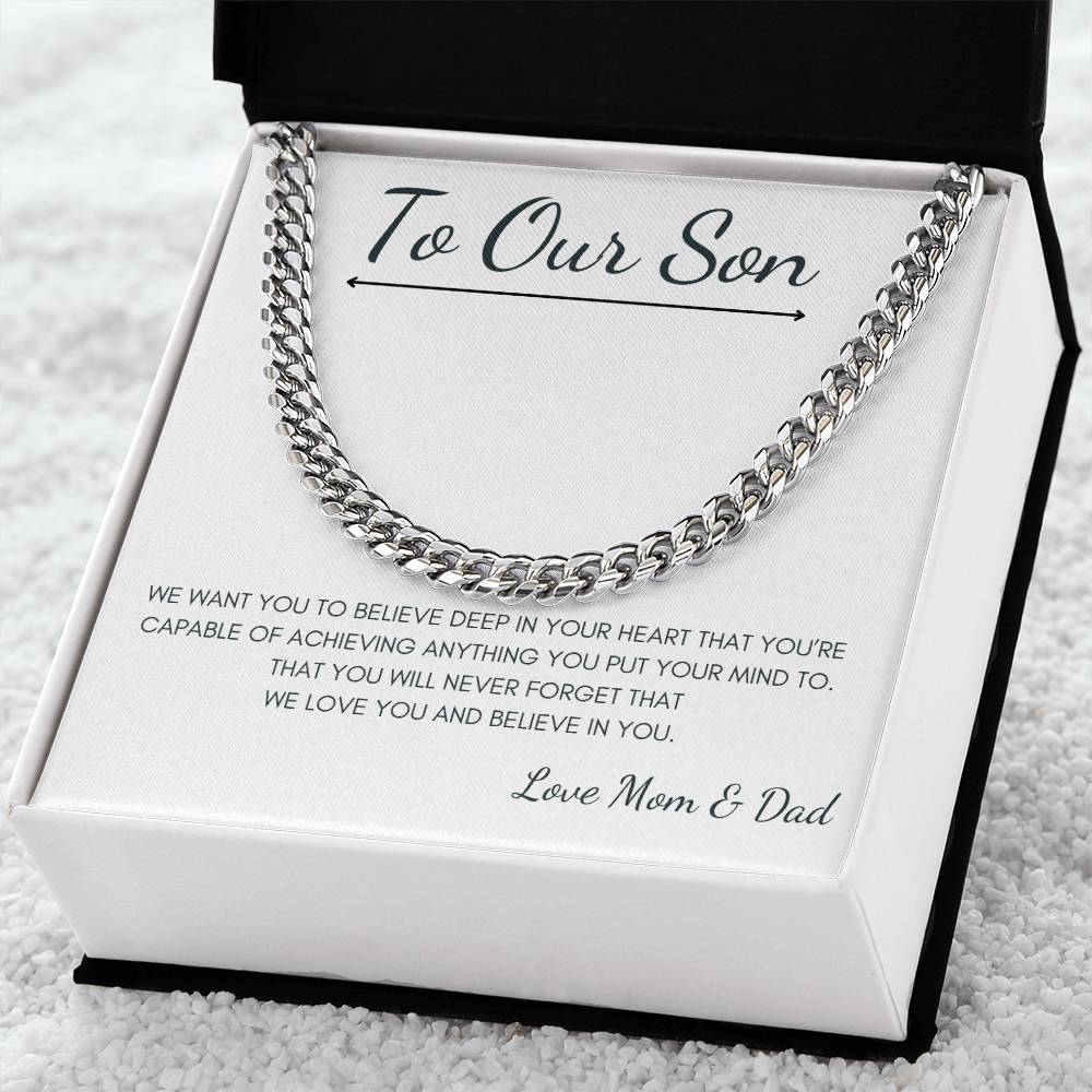 To Our Son - Love Mom & Dad - Chain