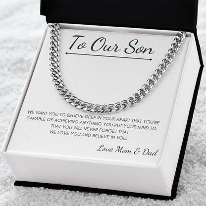 To Our Son - Love Mom & Dad - Chain